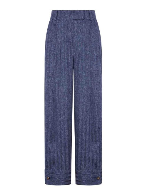Printed Silk Trousers With Pleats