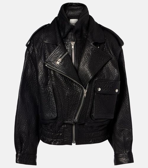 Aneli leather biker jacket