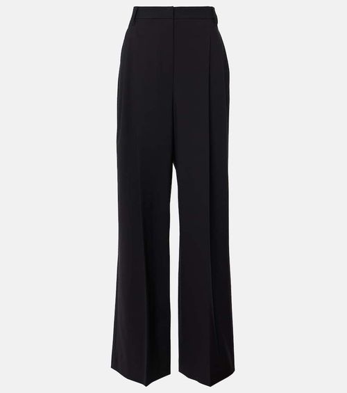 Wool-blend wide-leg pants