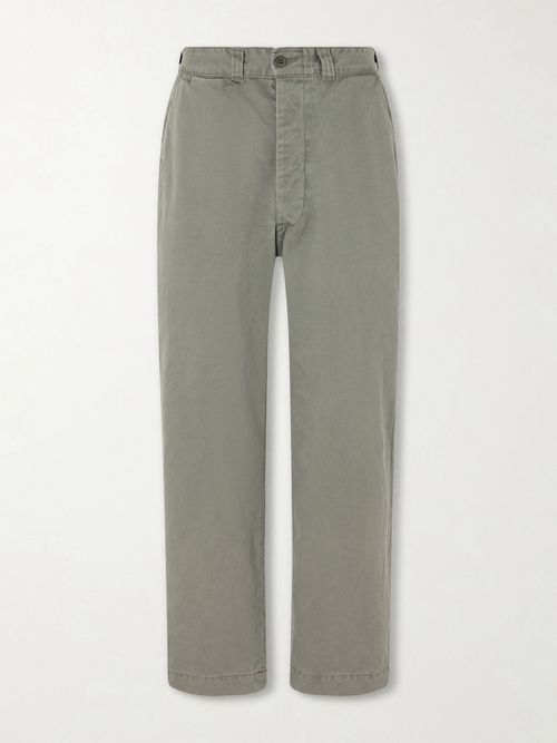 Straight-Leg Cotton Trousers