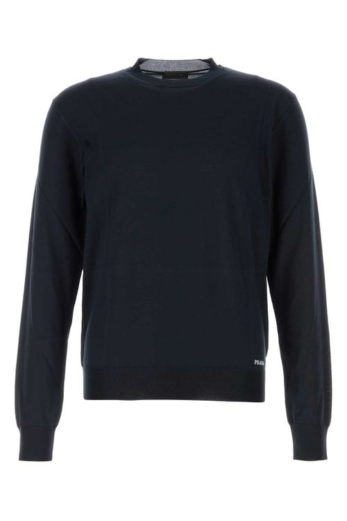 Recycled Silk Crew Neck Sweater — Blue