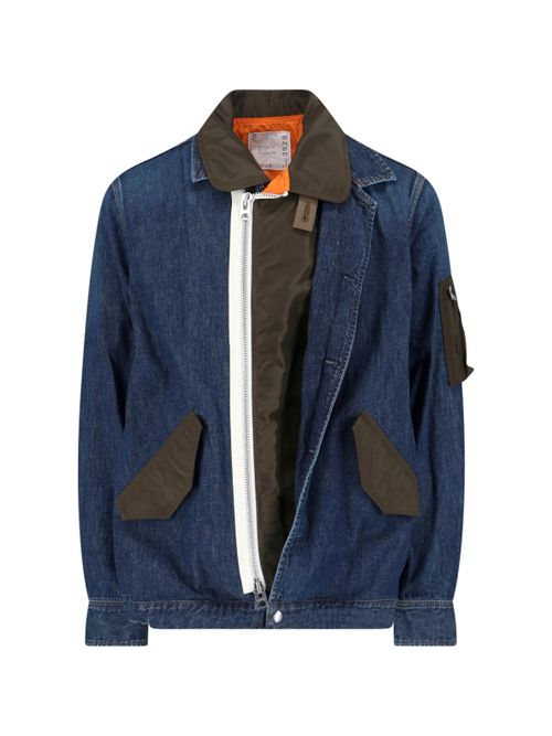 Men's Mixed-Material Nylon and Cotton Jacket