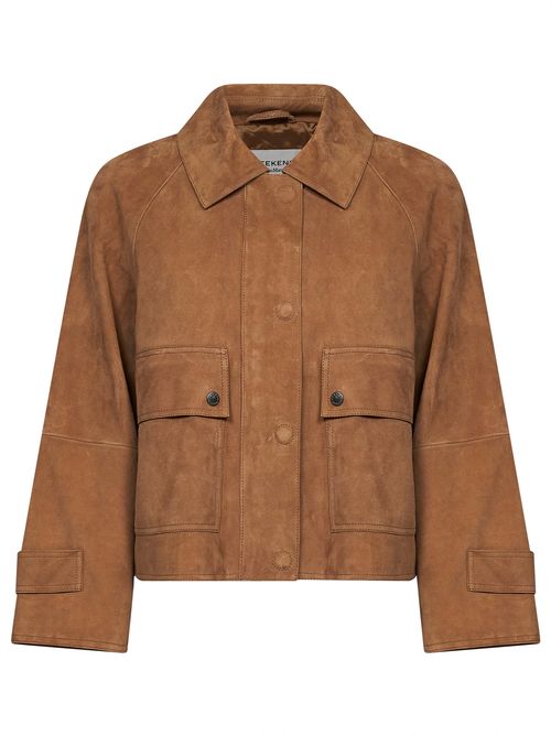 Suede Leather Jacket — Brown