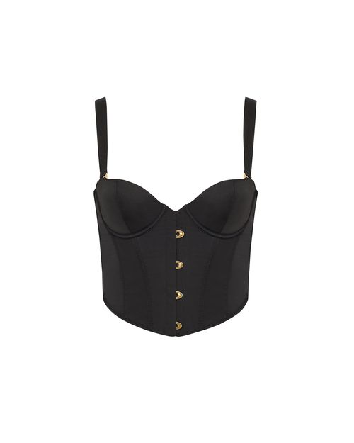 Bluebella Jean Luxury Satin Wired Corset Black