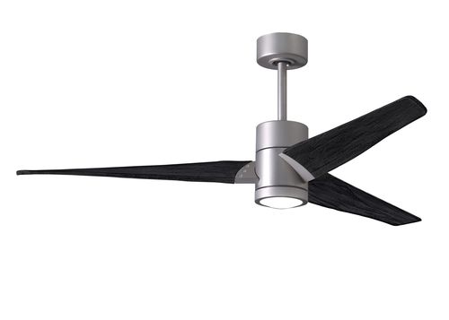 Super Janet 6-Speed " Ceiling Fan w/ Integrated Light Kit in Brushed Nickel with Matte Black blade
