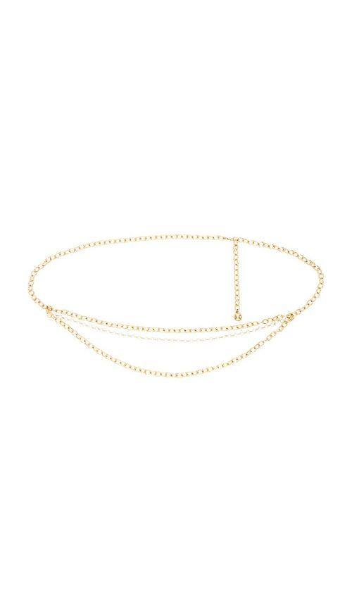 LELET NY Chain And Pearl Belt in Metallic Gold