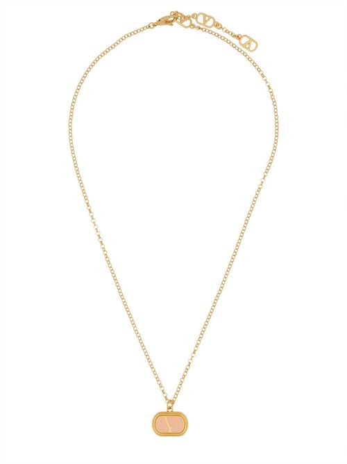 BRASS and ENAMEL "OVALETTE" NECKLACE