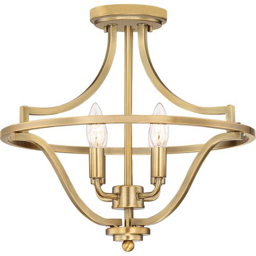 Harvel 4-Light Semi-Flush Mount in Weathered Bra