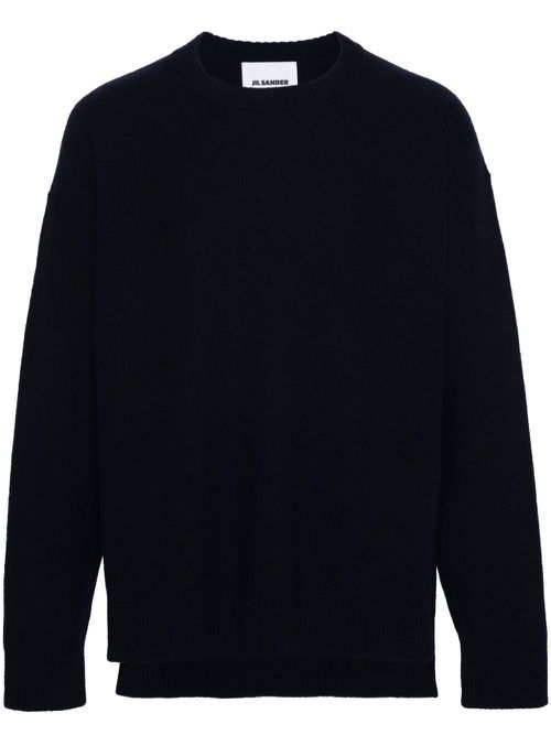 Side-slits wool jumper - Blue