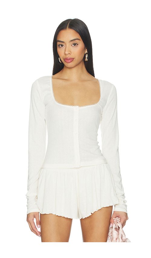 Lovers and Friends Isobel Top in Ivory. L. Also in M, S, XL