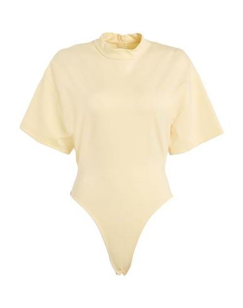 Woman Bodysuit Pastel yellow Size 4 Viscose, Polyamide, Elastane