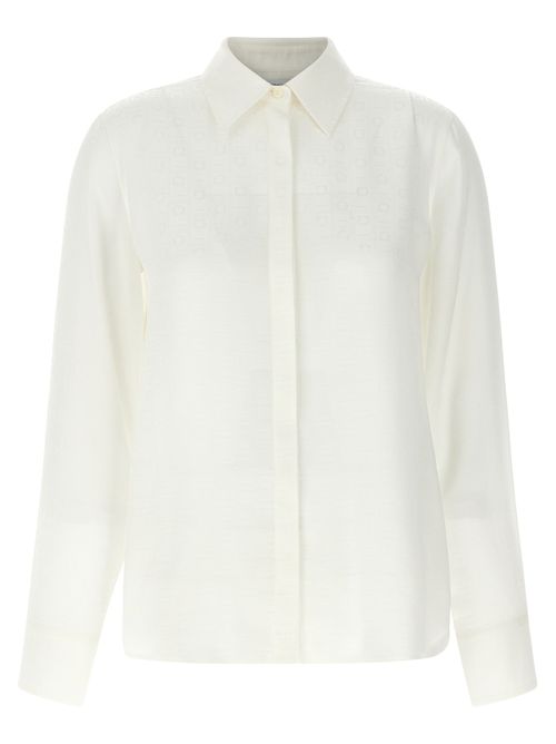 Monogram Silk Blouse — White