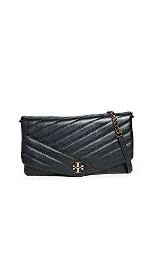 Tory Burch Women's Kira Chevron Clutch, Black, One Size