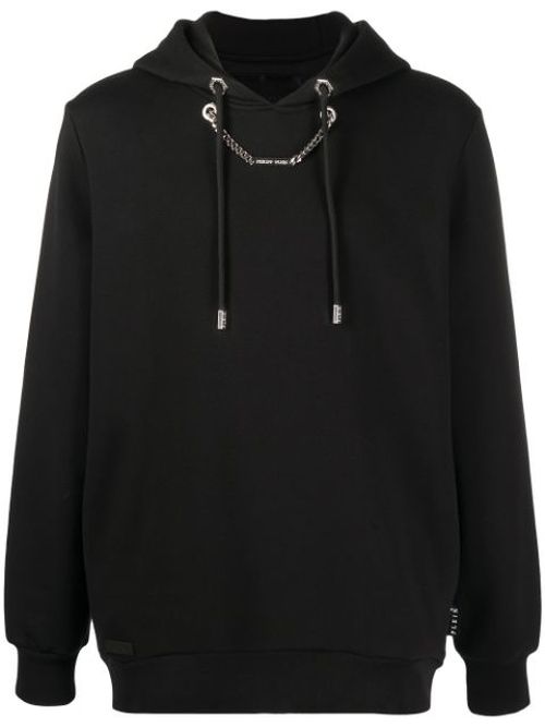 Chain-detail hooded sweatshirt
