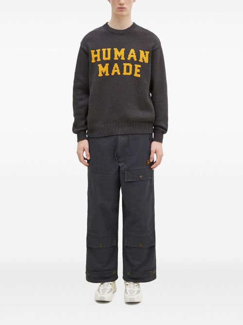Logo-intarsia sweater - Grey