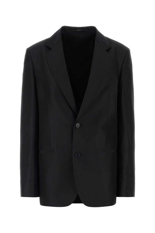 Silk Faille Blazer — Black