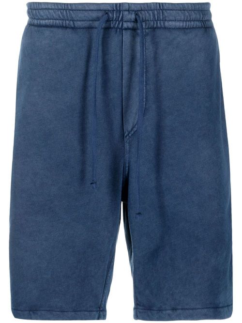 Drawstring cotton track shorts - Blue