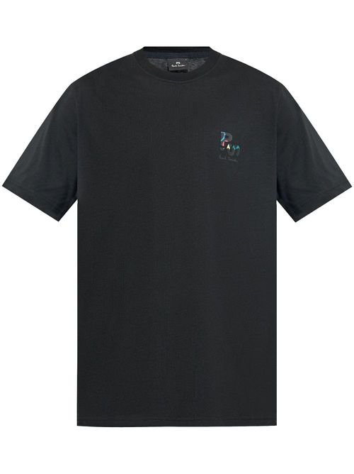 Logo-rubberised T-shirt - Black
