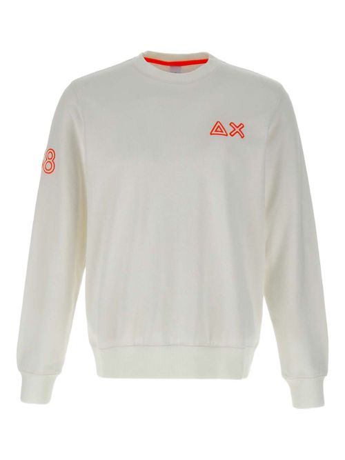 Logo-embroidered cotton sweatshirt - White