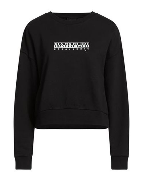 Woman Sweatshirt Black Size L Cotton, Polyester