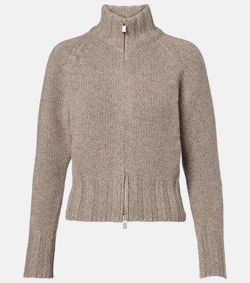 Zip-up cashmere sweater