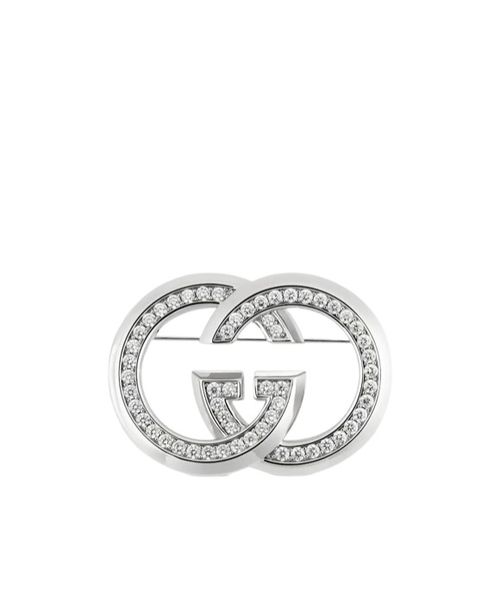 Interlocking crystal brooch