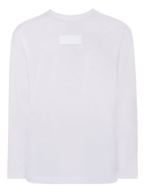 Numbers-patch long-sleeve T-shirt - White