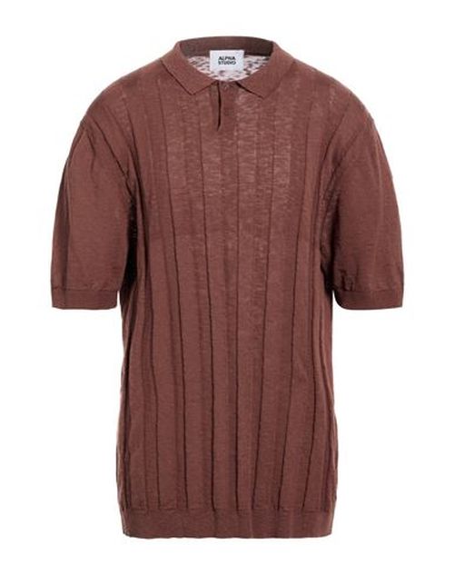 Man Sweater Chocolate brown Size 50 Cotton