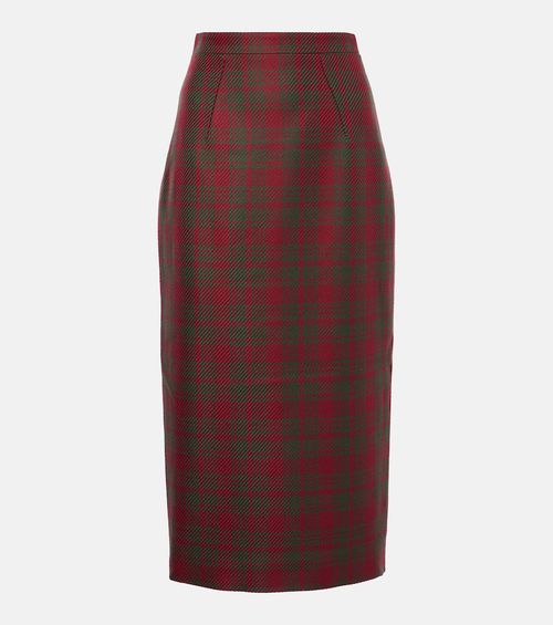 Lorelei plaid wool-blend pencil skirt