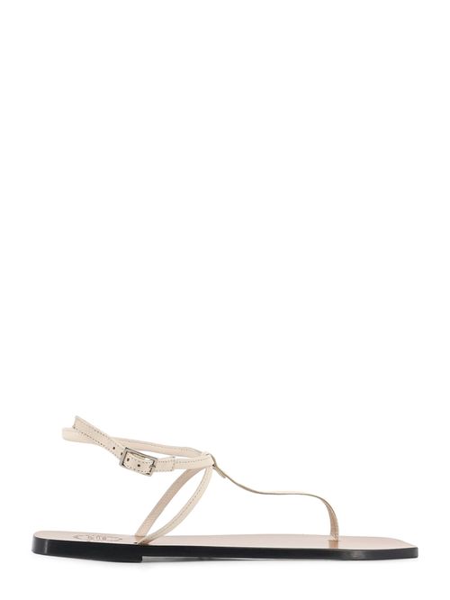 Sandals Linen Pelle - Women