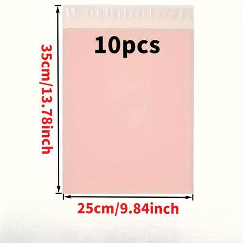 TEMU 10pcs Pink Self-adhesive Waterproof Mailing Envelopes - Thickened Durable Plastic Packaging Bags, Leak-proof & Tear-resistant For Busine