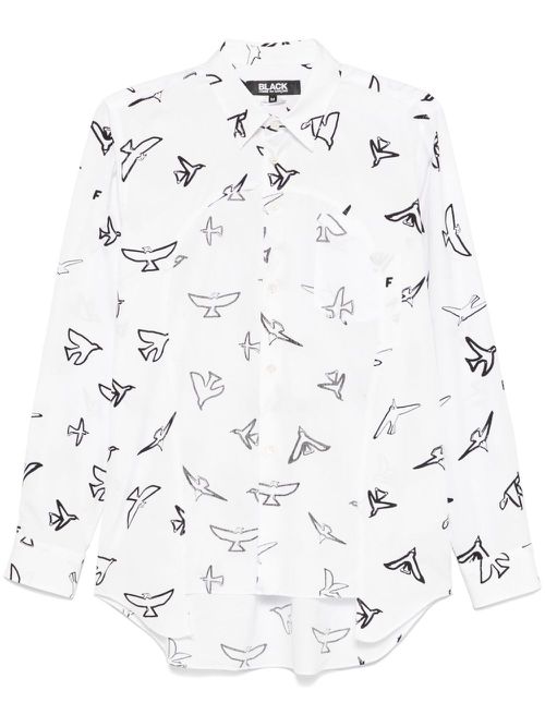 Birds-print shirt - White
