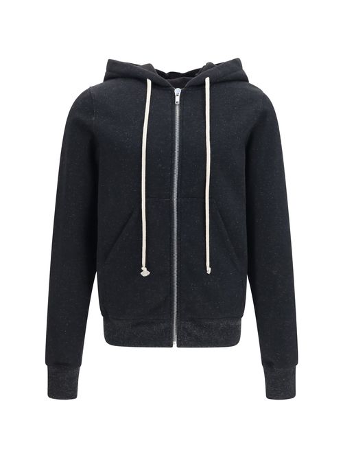 Merino Wool Blend Hooded Sweatshirt — Black