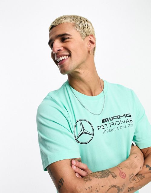 Mercedes MAPF1 Essential logo T-shirt in mint-Blue