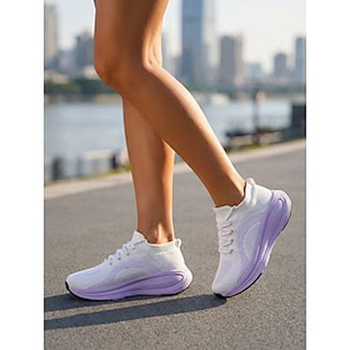 Lightinthebox Dames gebreide mesh sneakers - veterschoenen met lage platformzool, ademend en lichtgewicht schoeisel voor dagelijks gebruik, de sportschool, hardlopen en wand