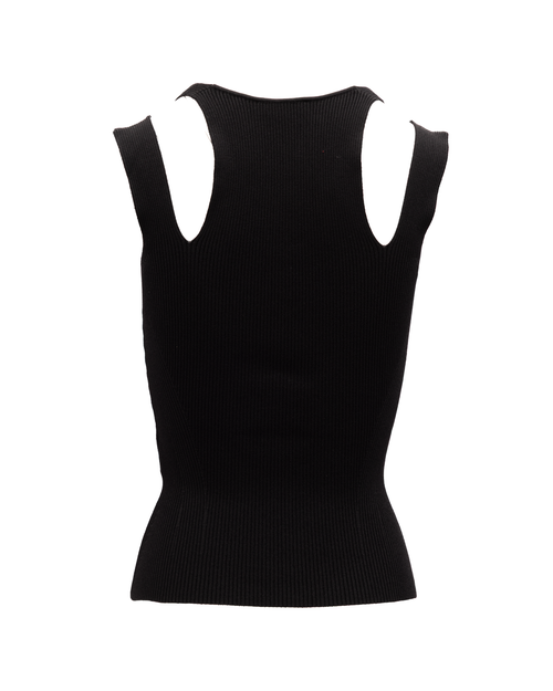 Ribbed Viscose Tank Top — Black
