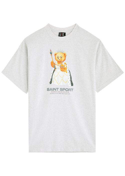 Saint Sport Printed Cotton T-shirt - Grey