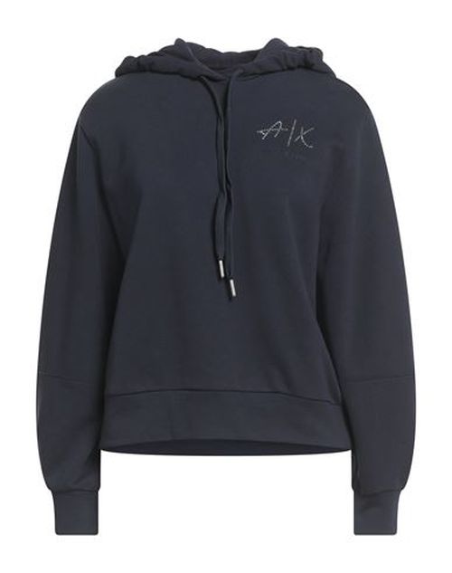 Woman Sweatshirt Navy Size M Cotton, Elastane