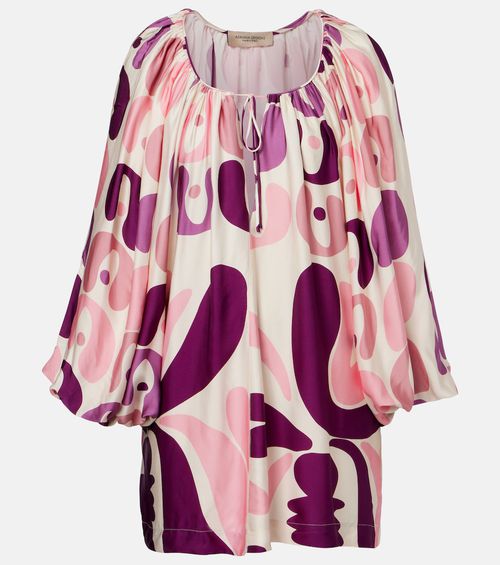 Printed satin minidress