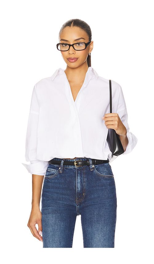 Good American Poplin Bubble Shirt in White. -  XS also in L, M, S, XXXXL/4X
