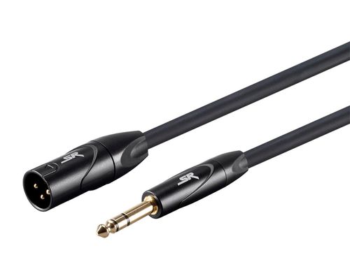Stage Right by 6ft XLR Male to 1/4inch TRS Male 16AWG Cable (Gold Plated)