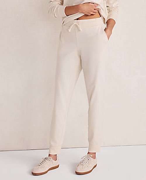 Ann Taylor Haven Well Within Botanical-Dyed Organic Cotton Interlock Joggers
