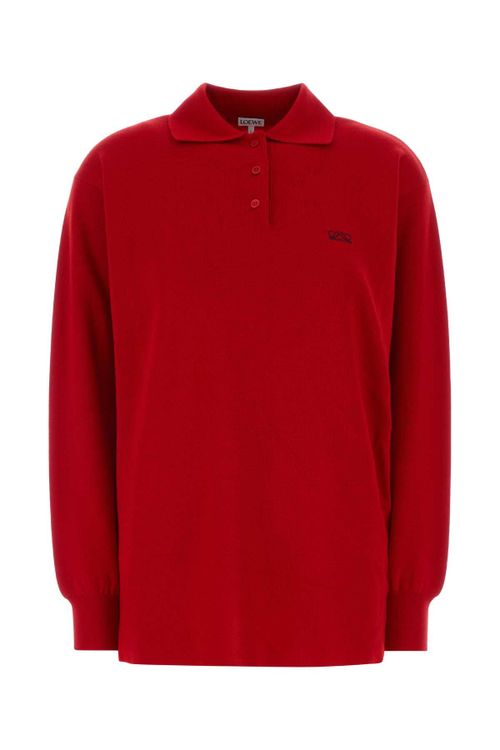 Sweater Polo Shirt — Red