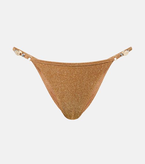 Shell embellished bikini bottoms