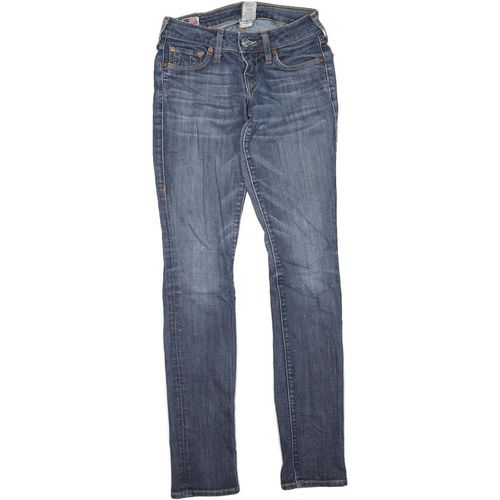 TRUE RELIGION Womens Regular Blue Denim Rinse Zip W24 L32 Classic Fit Jean