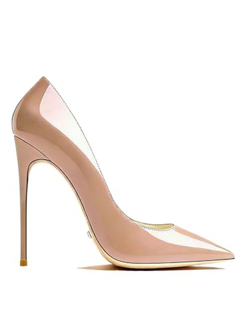 VOGEL VERE Women's High Heel Pumps 4 Inch Pointed Toe Stiletto - 10cm Sexy Dress Shoes for Women