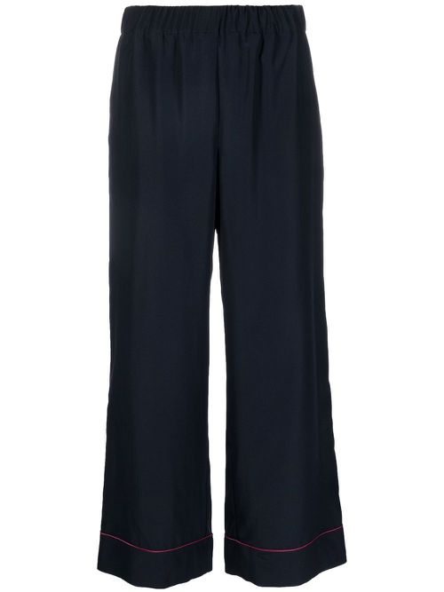 Straight-leg cropped trousers - Blue