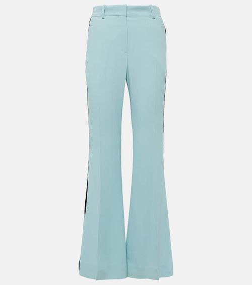 Velvet-trimmed cady flared pants