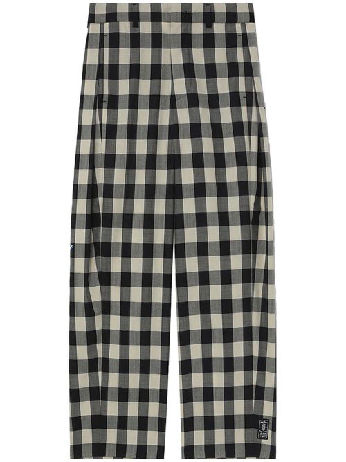 Aoker gingham wool trousers - Black