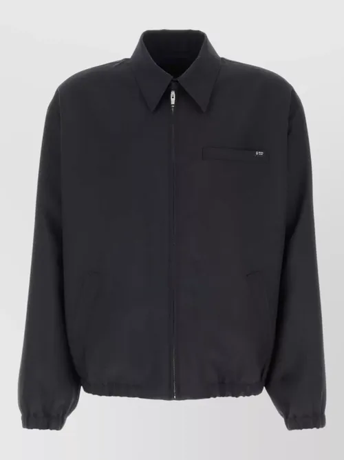 Prada - wool blend bomber jacket elasticated cuff